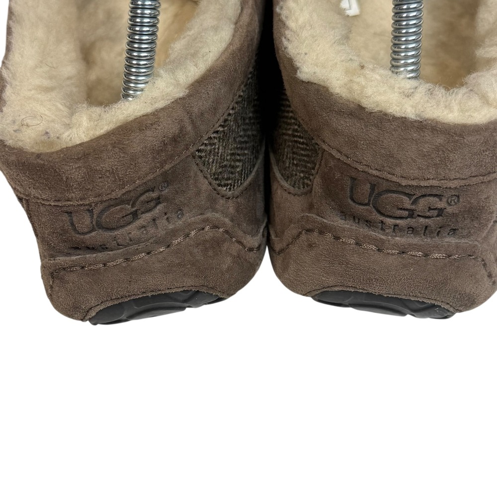 UGG Australia Ascot Tweed Brown Herringbone Slippers Mens 12 1005347 - Picture 8 of 12